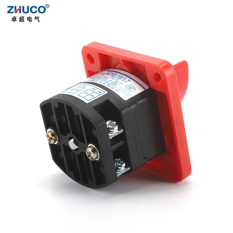 ZHUCO HZ5D-10/1.7 L01 10A  2 Position 1 Phase Rotary Double Poles Combination Switch Knob Selection Cam changeover Switch