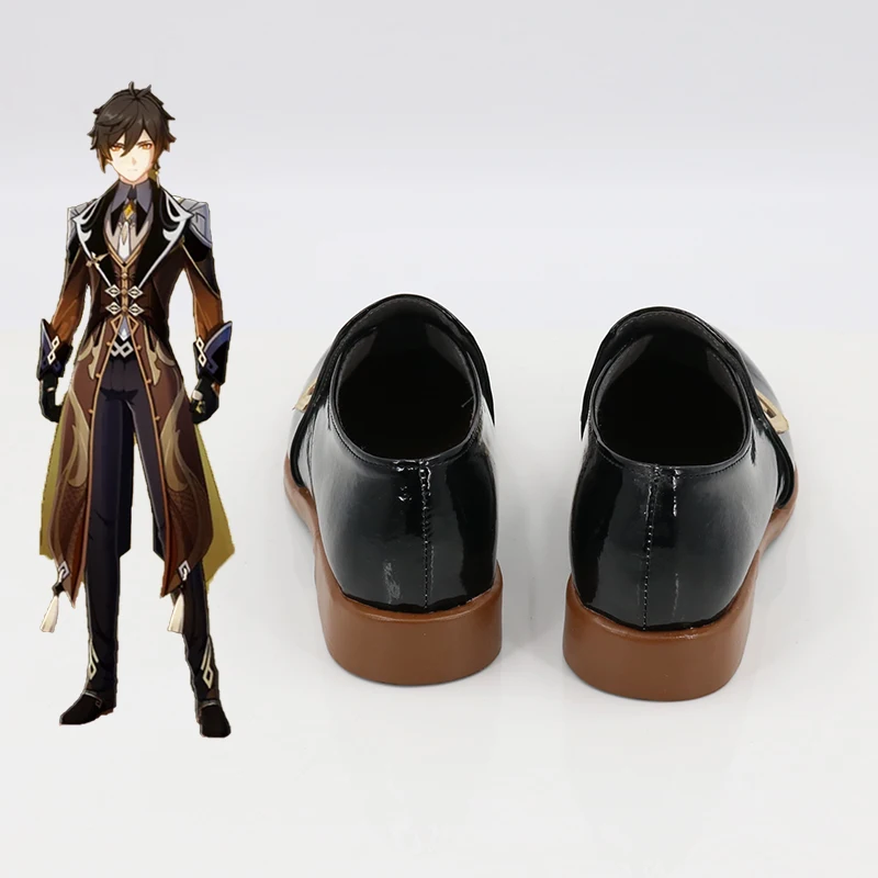 Zhong Li Cosplay Game Genshin Impact Shoes Anime Project Cos Accessories Adult Leather Halloween Props Size 35-51 Men and Women