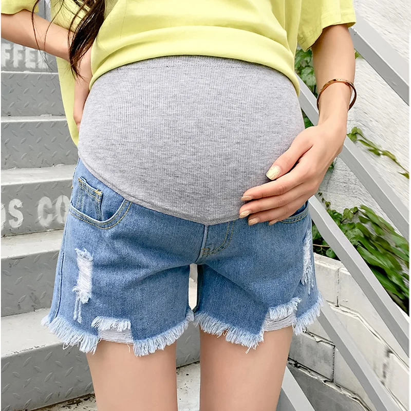 Hot Sale 2023 Summer New Arrival Maternity Fashion Short Jeans Denim   Pants For Pregnant Women Pregnancy  Clothes