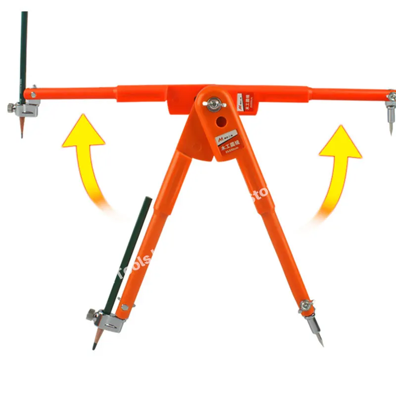 Compás de lápiz de precisión de carpintero para carpintería, divisores ajustables de gran diámetro, brújula de marcado y trazado, 45cm/75cm