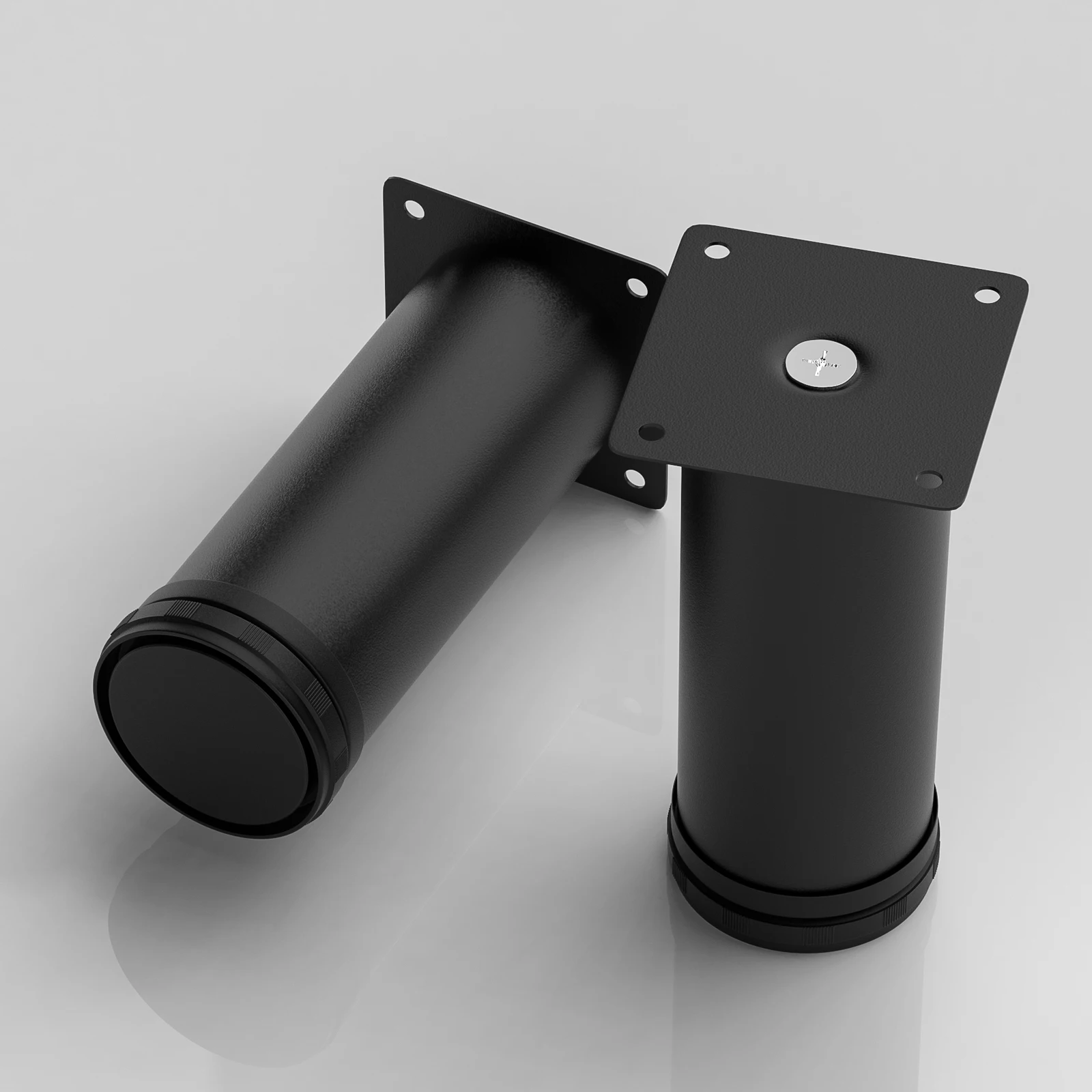 4pcs 5-35cm Adjustable Stainless Steel Metal Furniture Legs Matte Black,for Table Legs Sofa Legs Metal Furniture Support feet
