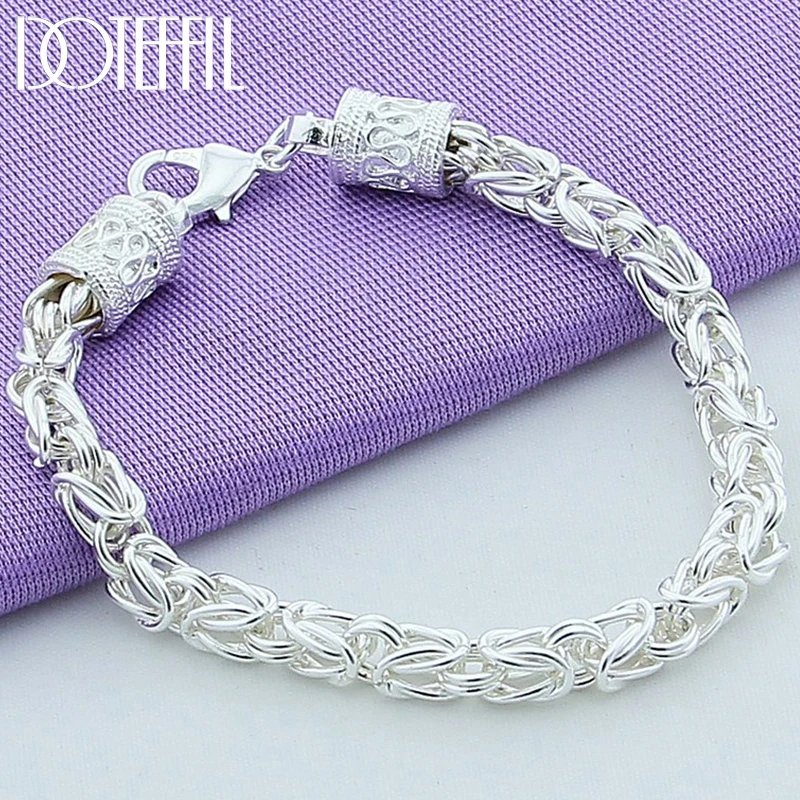 DOTEFFIL 925 Sterling Silver/18K Gold Lobster Clasp Bransoletka dla kobiety Mężczyzna Moda Biżuteria zaręczynowa ślubna