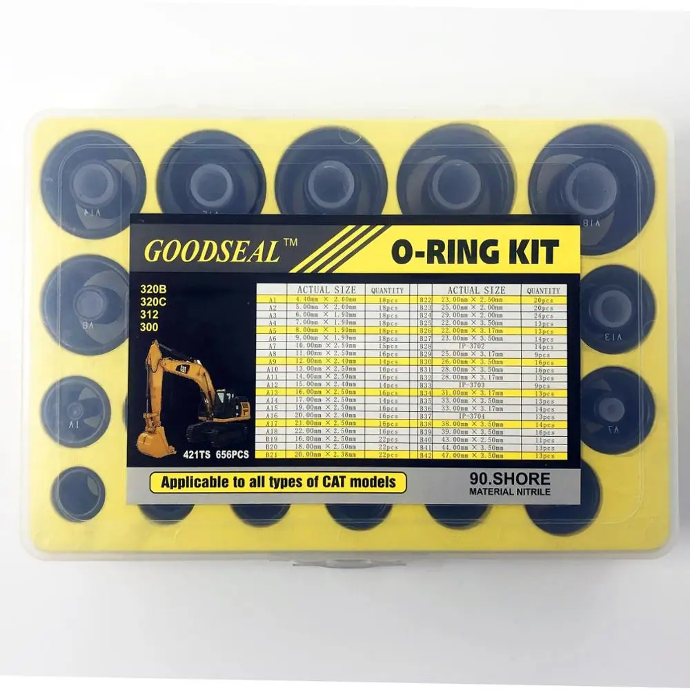 

NBR90 O-RING KIT FOR CAT CATERPILLAT EXCAVATOR RUBBER SEALS ORINGS 656pcs CAT O RING ASSORTMENT KITS