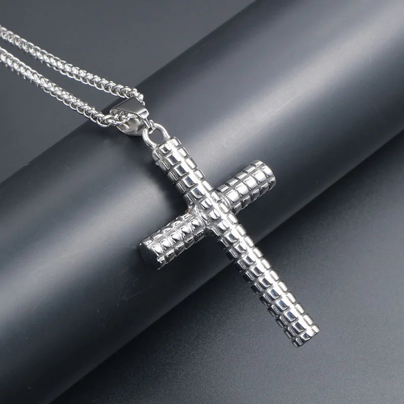 Classic Titanium Steel Cross pendant Pendant Jesus Pilgrim Pendant Pattern Necklace For Men Pendant Necklace