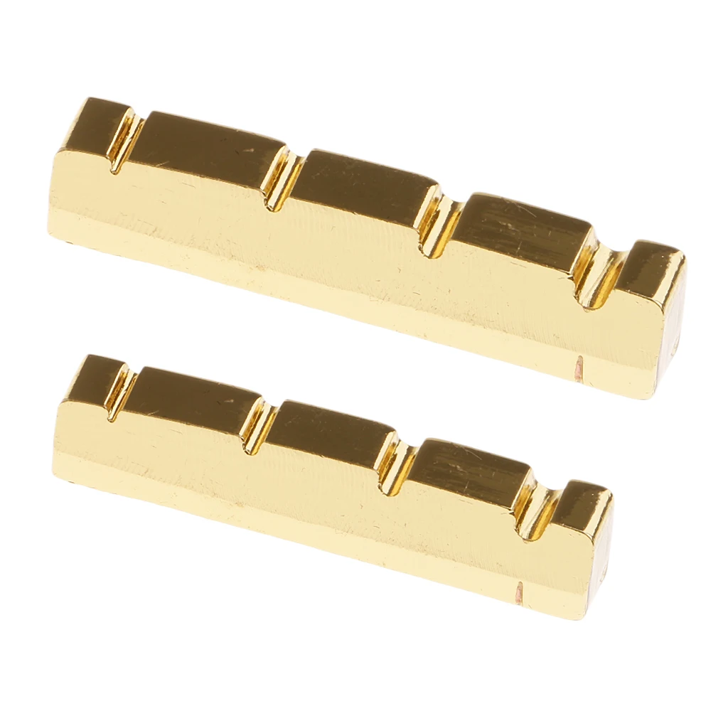 Tooyful Replacement Electric Bass Brass Slotted Nut Carved for 4-String Bass 38/42mm