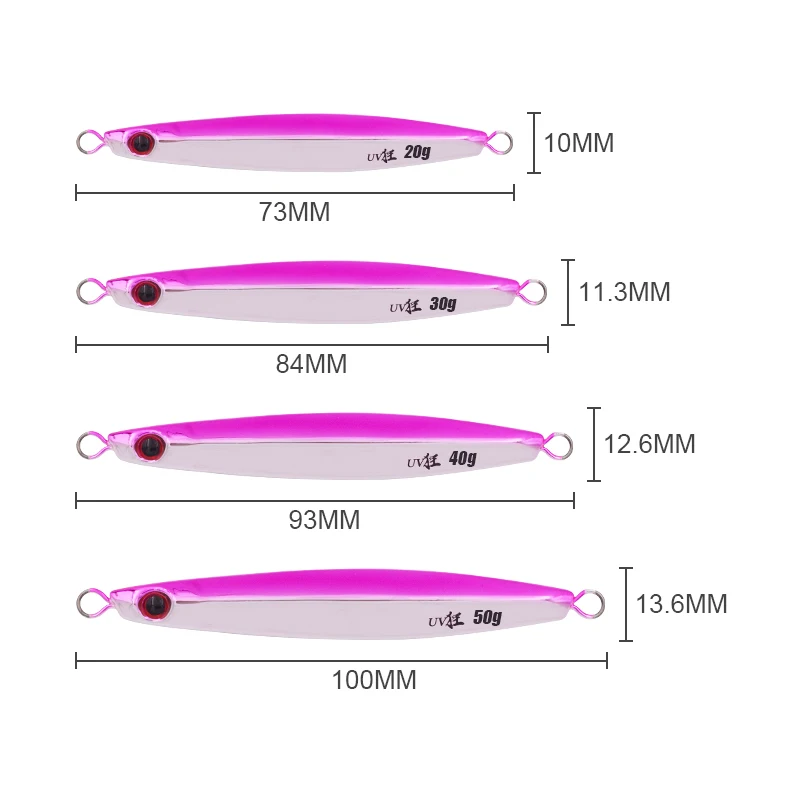 FUNADAIKO New 20g/30g/40g/50g Electropalte Metal jig fishing charms Jigging Lure luminuous Slow Pitch Jigs Bait