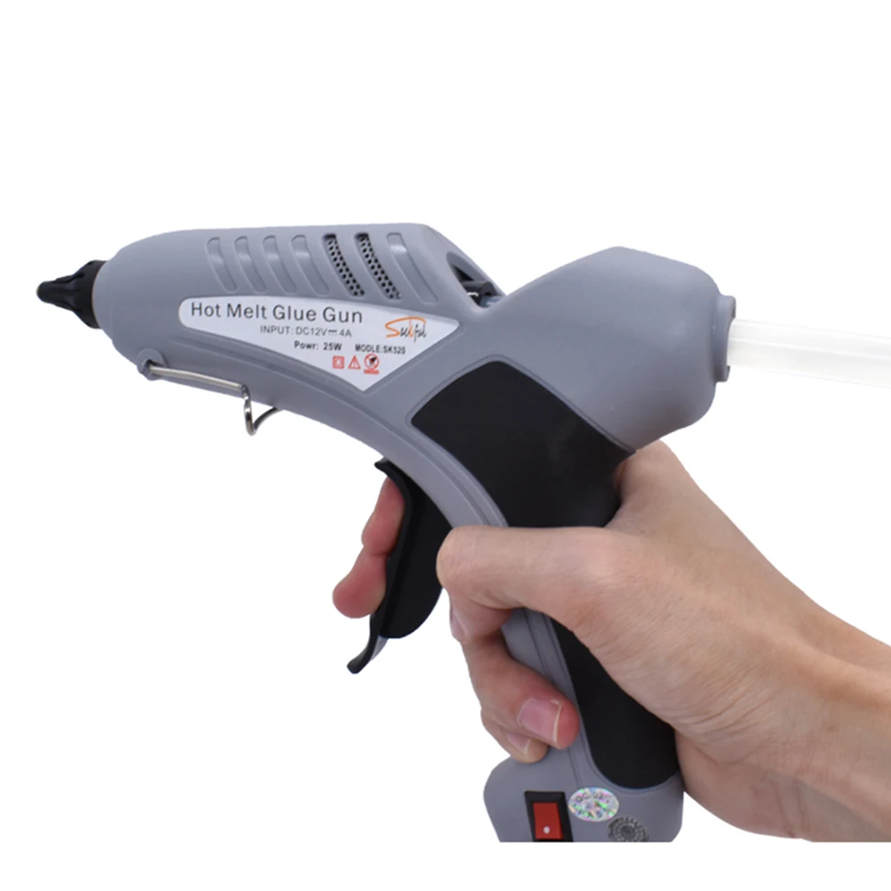 Automobile special hot melt glue gun 100W 12V dent repair tool set cigarette lighter plug battery terminal 11MM silicone gun