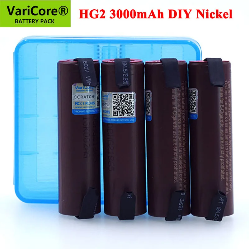 

VariCore New HG2 18650 3000mAh Rechargeable battery 3.6V discharge 20A, dedicated batteries DIY Nickel Sheets +Storage box