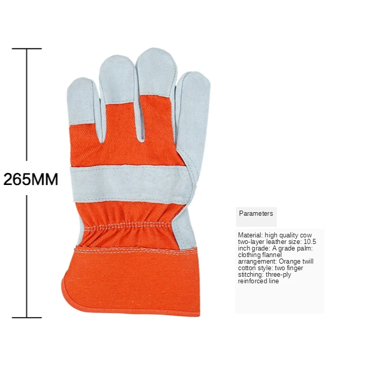 Leather Welding Gloves, High Temperature Heat-Resistant, Wear-Resistant And Flame-Retardant Labor Protection Gloves, Anti-Metal