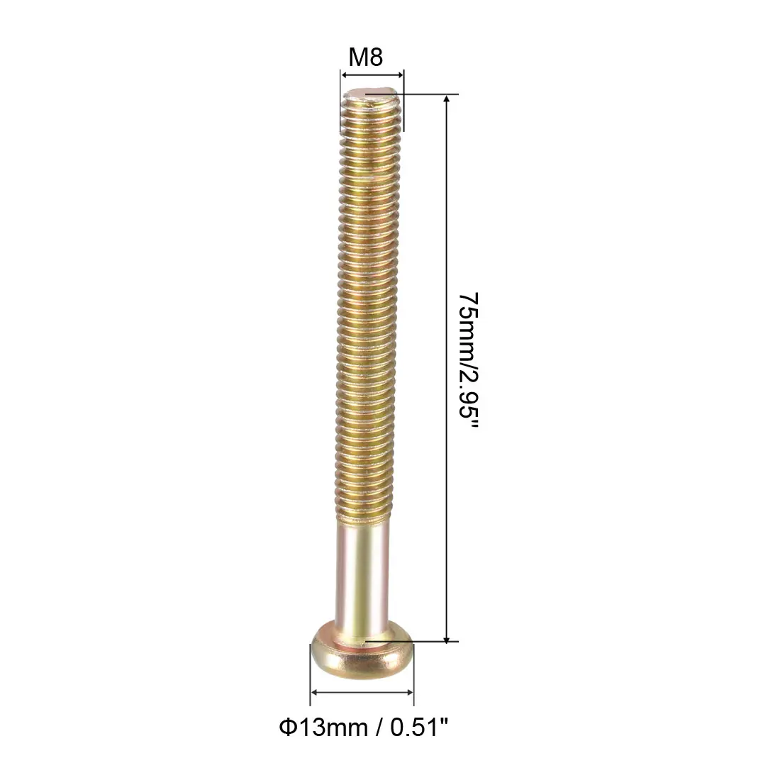 Uxcell 10pcs Furniture Screw M8 Hex Socket Screws 75/80/85/90/100/110/150mm Plated Fasteners Thread Carbon Steel Machine Screws