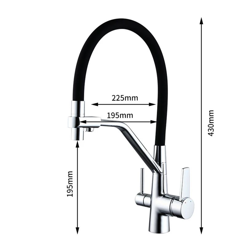 Kitchen Faucet Mixer Faucet Pull out Side Sprayer Dual Spout Sink Faucet Stream Sprayer Nozzle Deck Mounted Kitchen Sink Tap