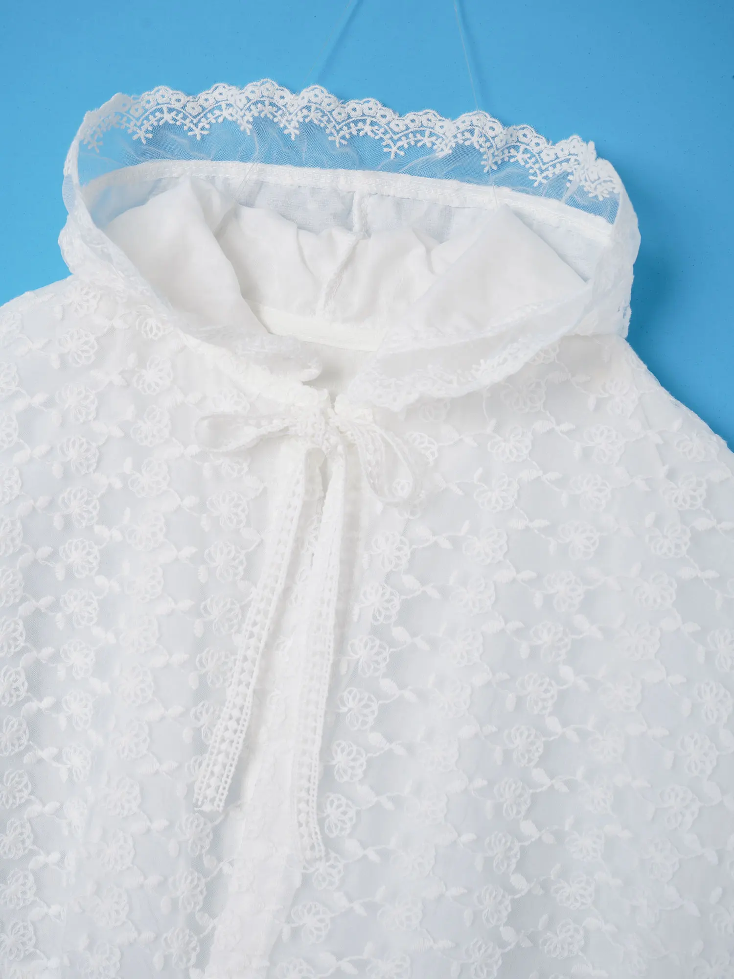 Baby Girls Bolero Jacket Formal Lace Wedding Party Princess Cloak Shawl Coat Kid Baptism Christening Hooded Shrug Cape Outerwear