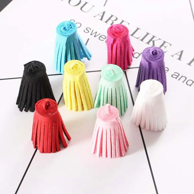 Vintage Leather Tassels for DIY Craft, 3cm, Mini Fat, Suede, Phone, Tassels, Pendant Earrings, Jewelry Making, 10Pcs