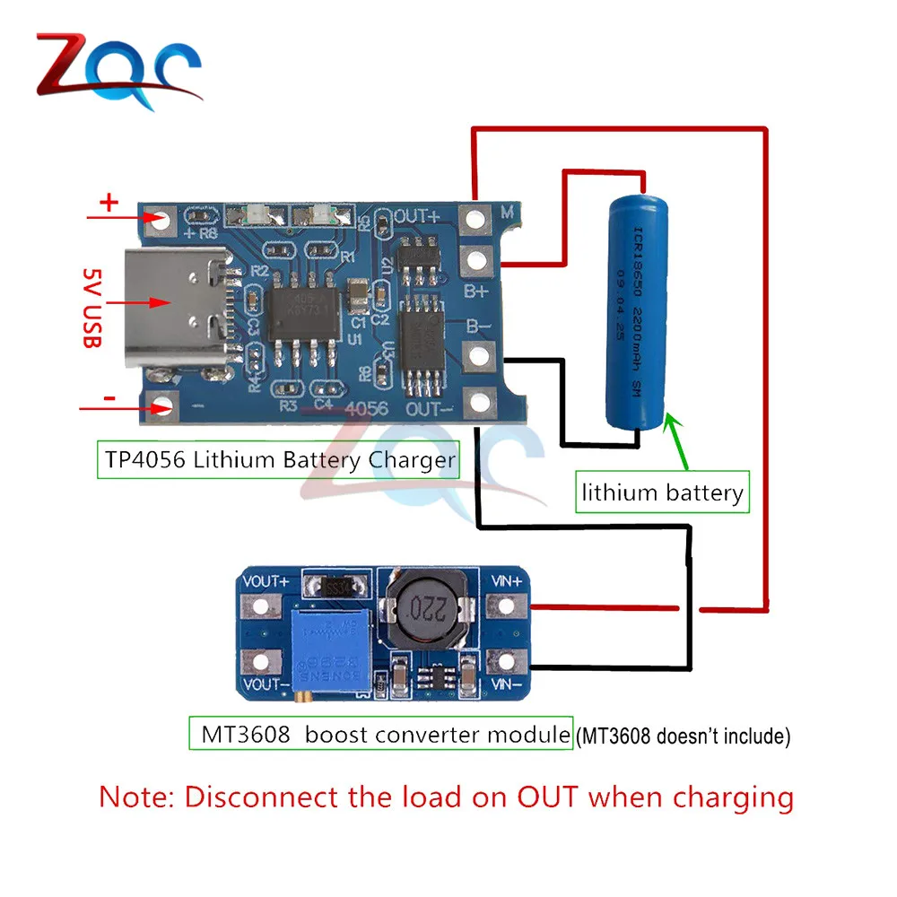 5pc type-c Micro Mini USB 5V 1A 18650 TP4056 Li-ion Lithium Battery Charger Module Charging Board Connector Protection Functions