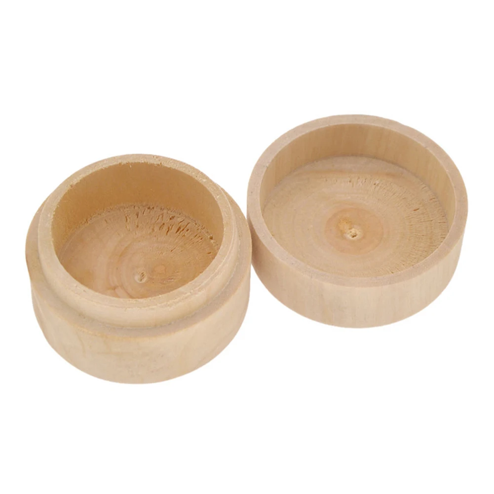 Mini Round Pine Wood Ring Jewelry Trinket Soap Box Storage Container Gift Case Round jewelry Storage Case