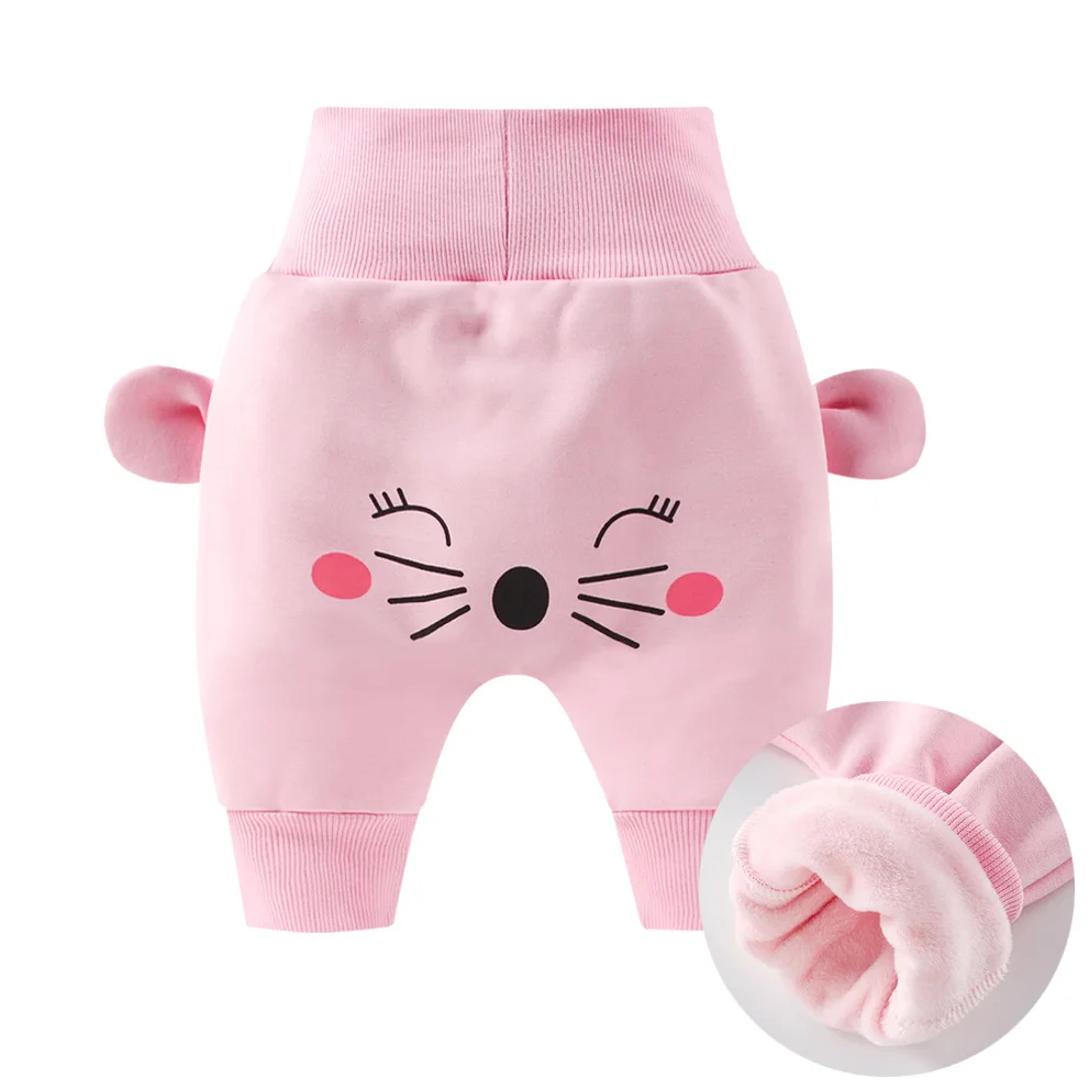 Winter Baby Cute Pants Boys Girl Cartoon High Waist Protection Belly Children Toddler Keep warm pants Newborn pants