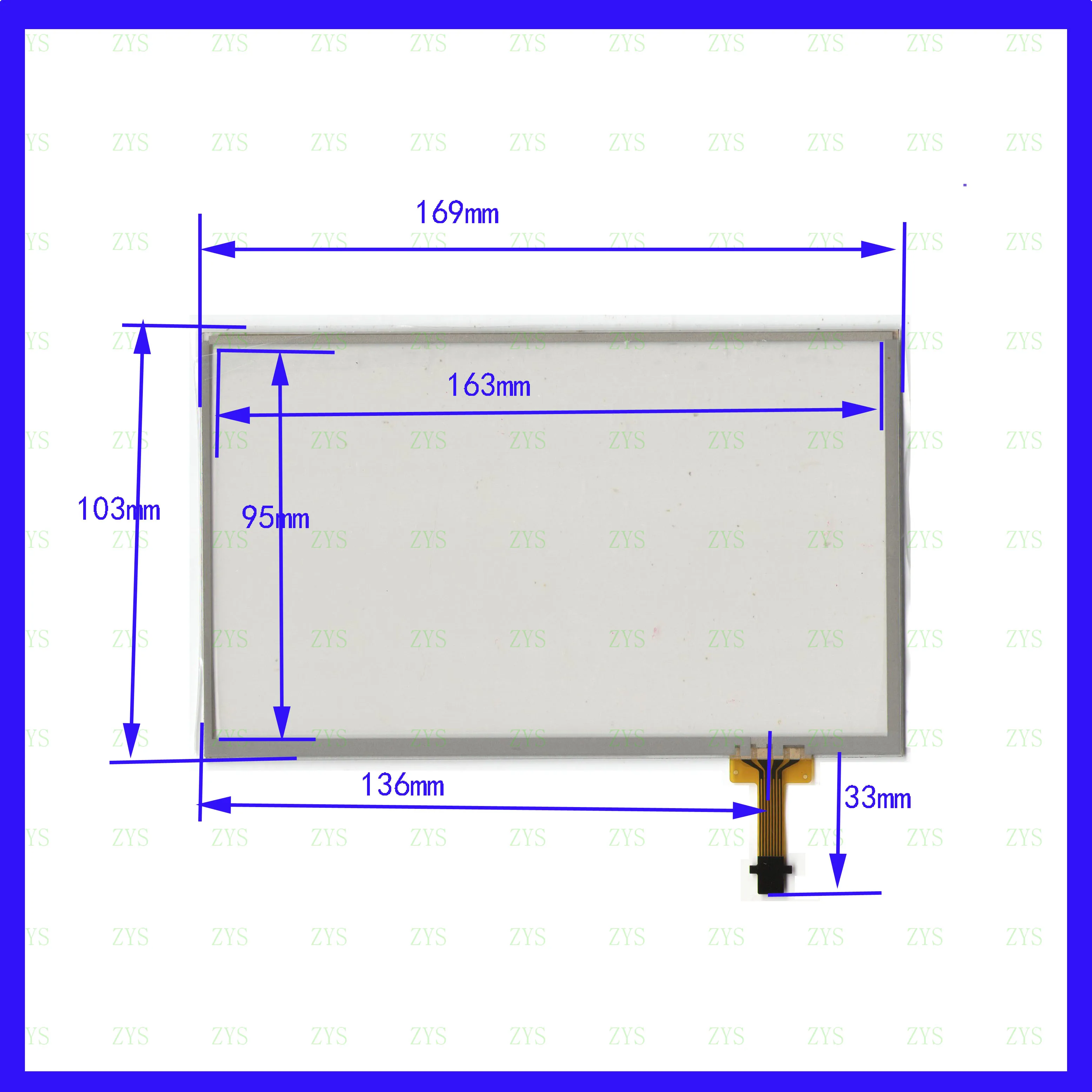 169*103mm  touchscreens  For industrial control Resistance screen 169*103mm  12line