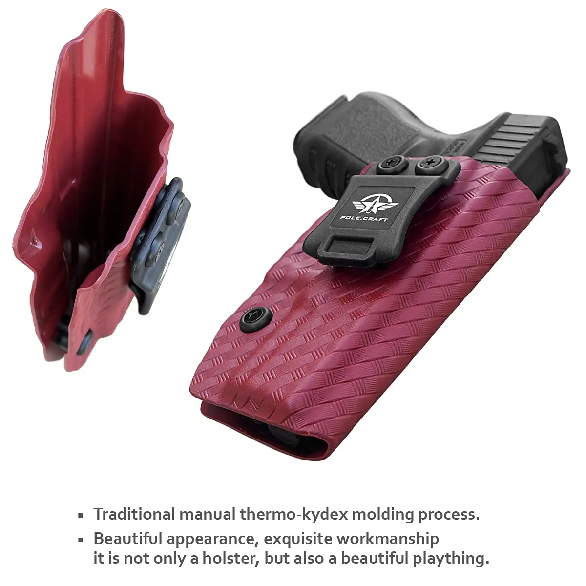 غلوك 19 الحافظة IWB Kydex ألياف الكربون مخصص صالح: غلوك 19 19X/غلوك 23/غلوك 25/غلوك 32/غلوك 45 (الجنرال 3 4 5) مسدس