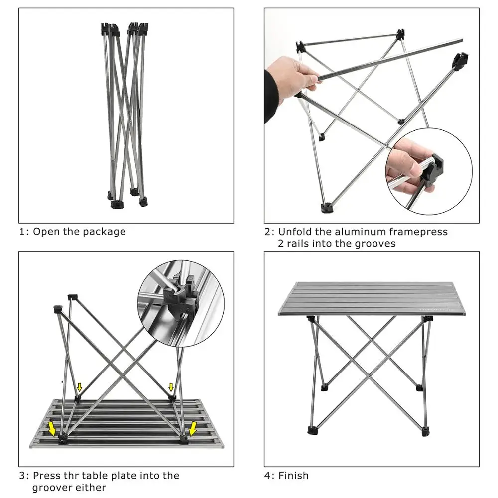 Imagem -03 - Mesa Dobrável Portátil de Acampamento Mesa de Piquenique Dobrável com Ultraleve em Liga Metálica para Caminhadas ao ar Livre Jardim Piquenique