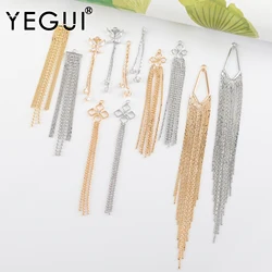 YEGUI M1066,jewelry accessories,ear chain,18k gold plated,copper metal,rhodium plated,jewelry making,diy earrings,10pcs/lot