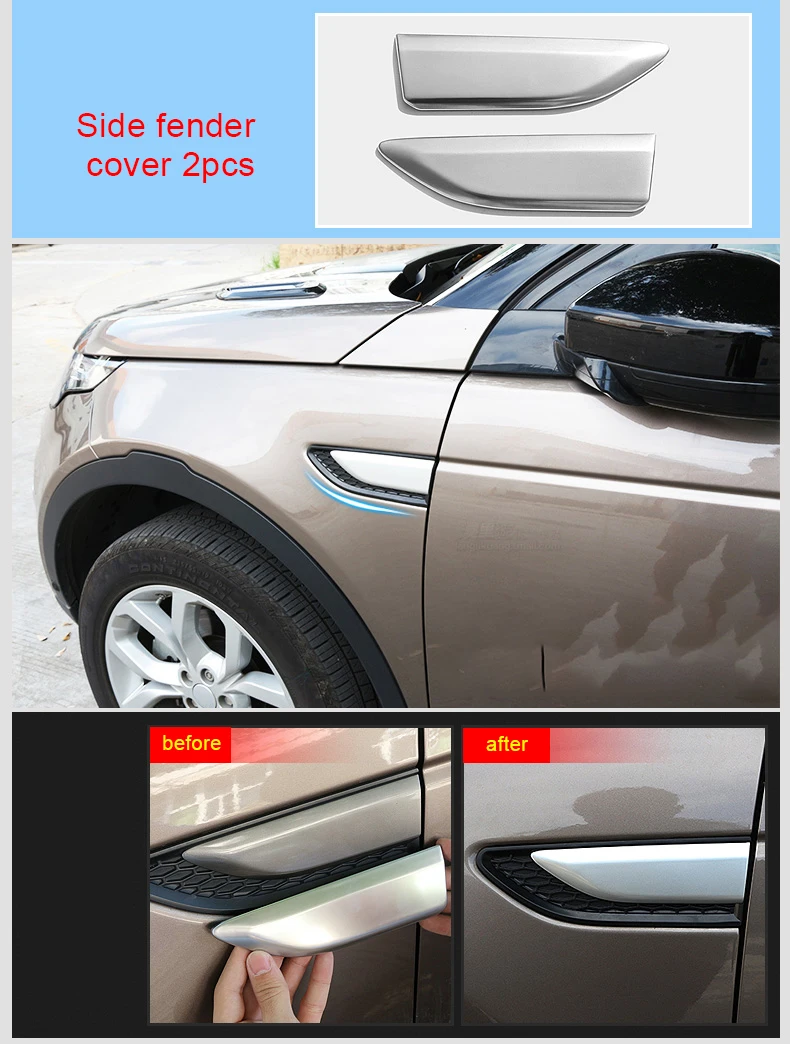 

For Land Rover discovery 2015-2019 chrome Car exterior Side fender cover 2pcs