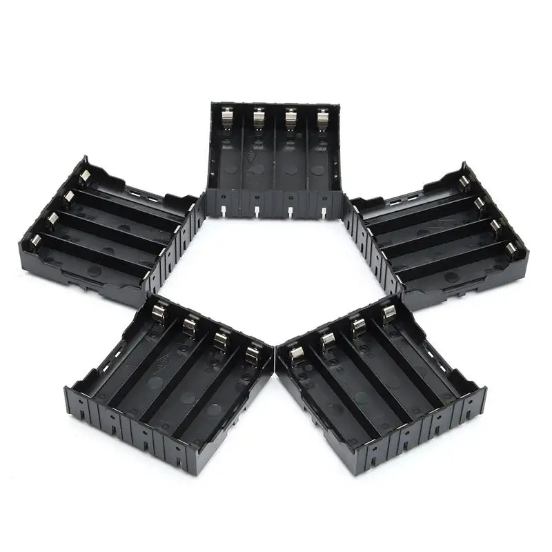 Plastic 4*18650 Battery Holder 4 X 18650 Batteries DIY Storage Box Case 4 Slots Lithium Battery Container with Hard Pin