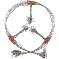 Shaddock-aparejo de alambre de pesca de acero inoxidable, accesorios de aparejos con broches giratorios, brazos de cuentas, 24 unids/lote por bolsa