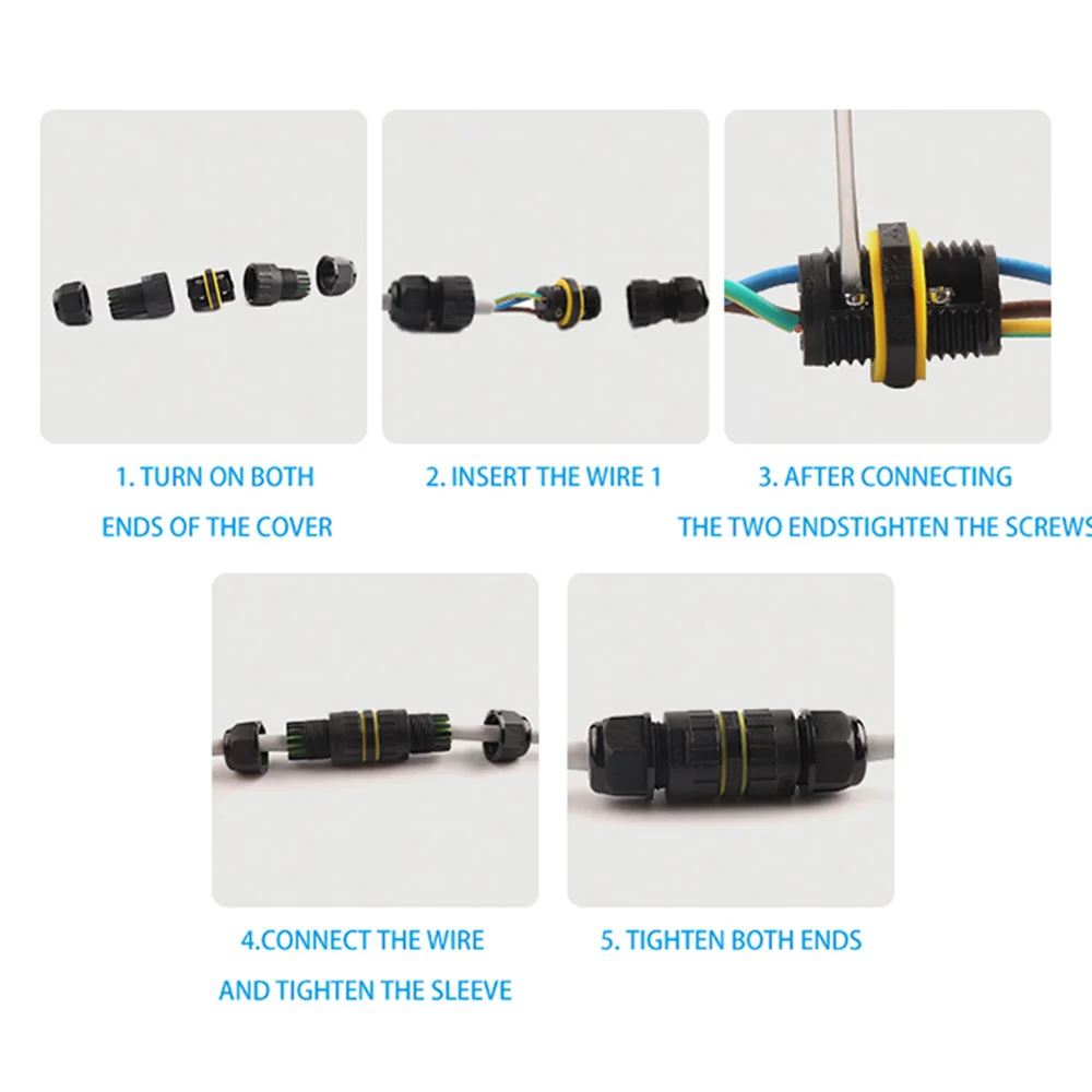 M16 IP68 Waterproof Connector 2 Pin 3 Pin Electrical Terminal Adapter Wire Connector Screw Solderless connector for LED Light