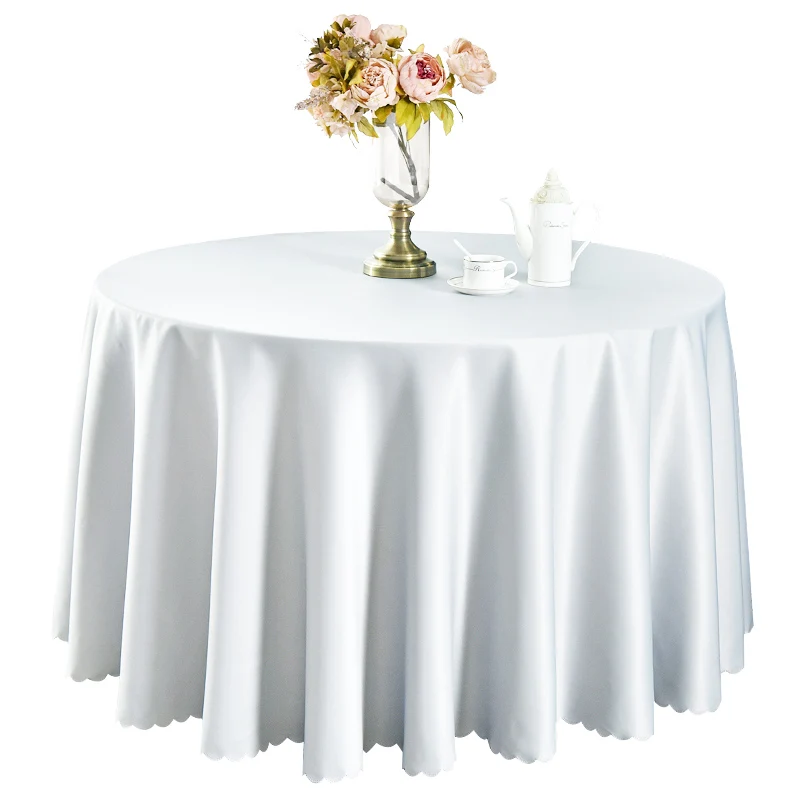 

White Wedding Satin Tablecloth Rectangle Table Cloth Hotel Banquet Party Events Decoration Birthday Table Cover Topper Overlay