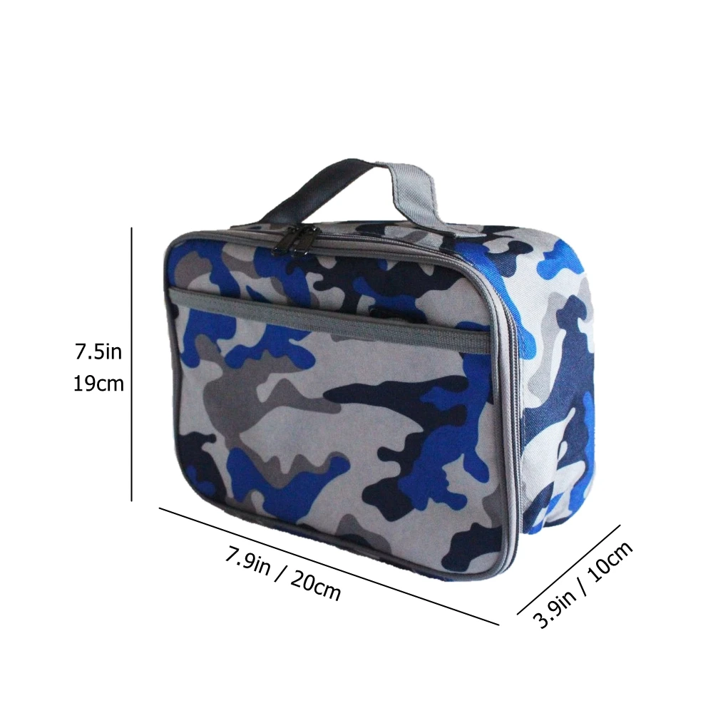 Kids Lunch box Insulated Soft Bag Mini Cooler Thermal Meal Tote Kit with Handle and Pocket for Girls Boys Zipper Lunch Bag