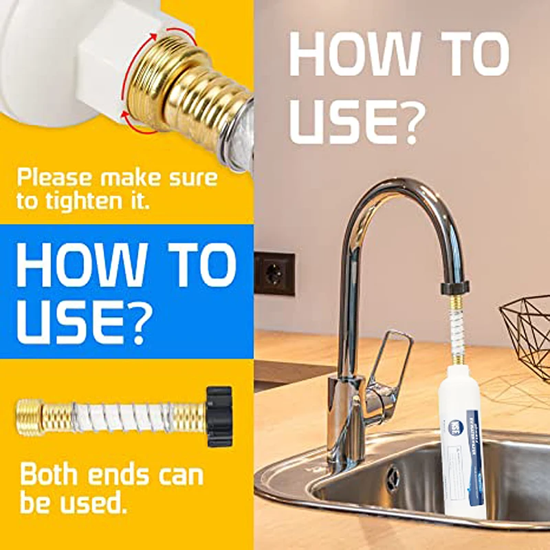 Filtro de água em linha rv com protetor de mangueira flexível, dedicado para rvs e fuzileiros navais, 1 pacote