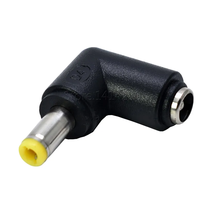 2 szt. Konwerter zasilania prądem stałym wtyczka 5,5x2,5 mm żeński obrót do 90 stopni 5,5x2,5 mm męskie złącze adaptera