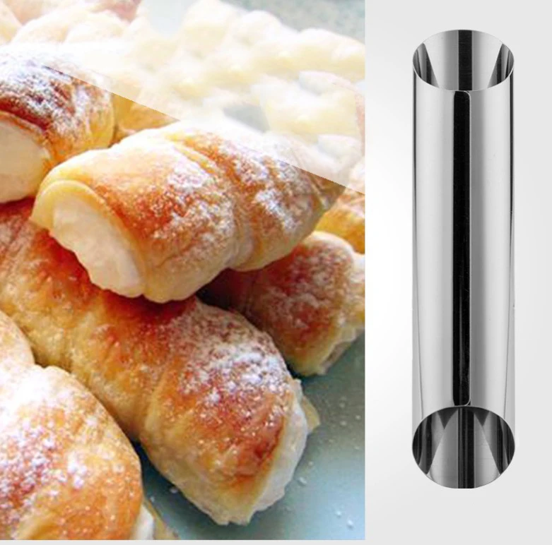 5PCS hollow tube mold Cannoli  Cream Tubes Shell Horn Pastry Break  Baking Mold Tube for butter horn chocolate ice cream cone