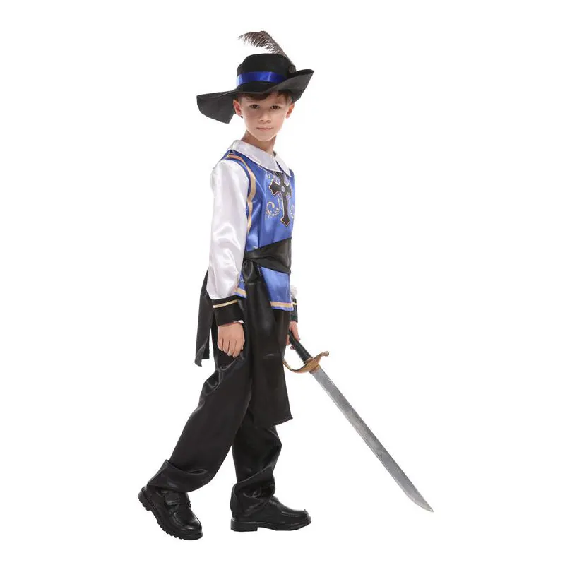 Kids Child Medieval Prince King Warrior Renaissance Middle Age Musketeer Crusader Knight Costumes for Boys Umorden