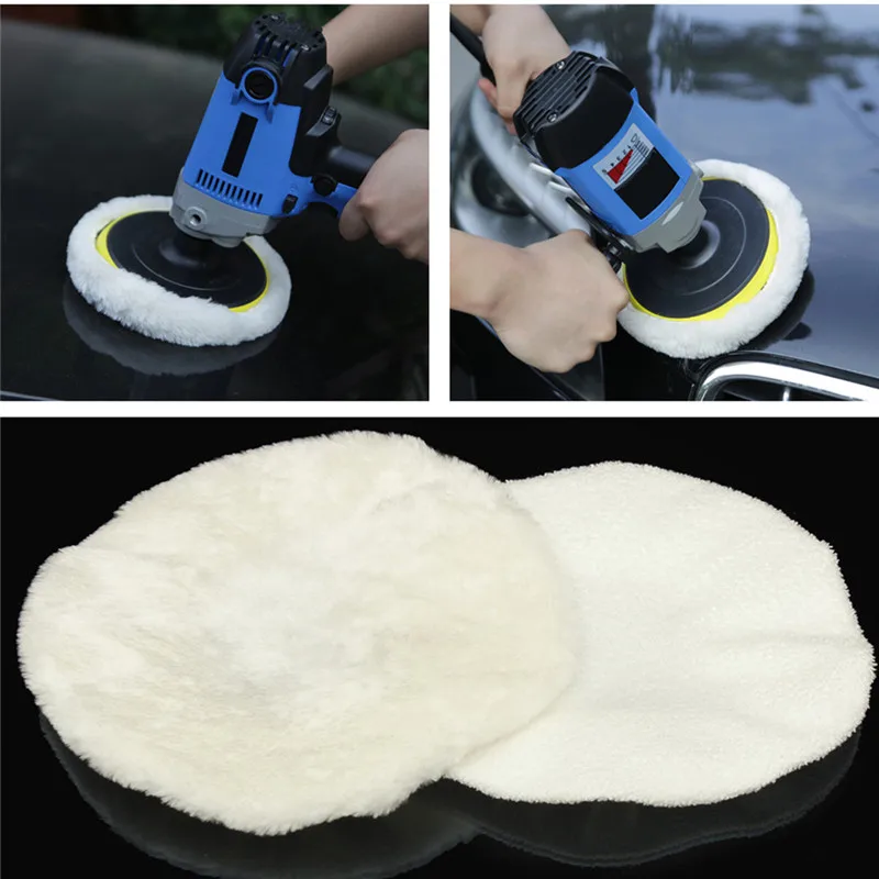 2Pcs/Set 230mm Polishing Bonnet Buffer Polishing Terry Cloth Woolen Fleece Pad For 9/10 inch Car Paint Care Waxing Polisher