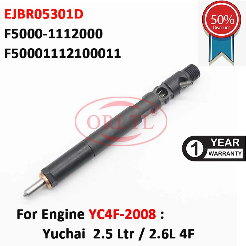 

EJBR05301D New Diesel Fuel Injector OEM F5000-1112000 FB300-1112100-011 For YUCHAI 2,6L 4F ENGINE YC4F-2008 Euro 3