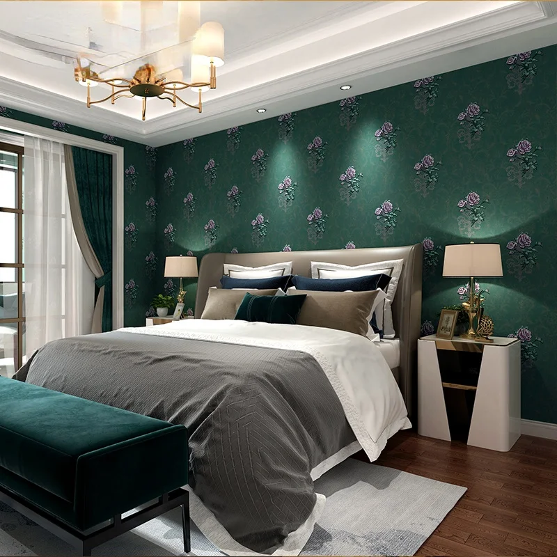 Amerikaanse Stijl Kamer Naadloze Muur Doek Vintage Gevlekte Woonkamer Slaapkamer Embroideredbackground Muur Wandbekleding Stof