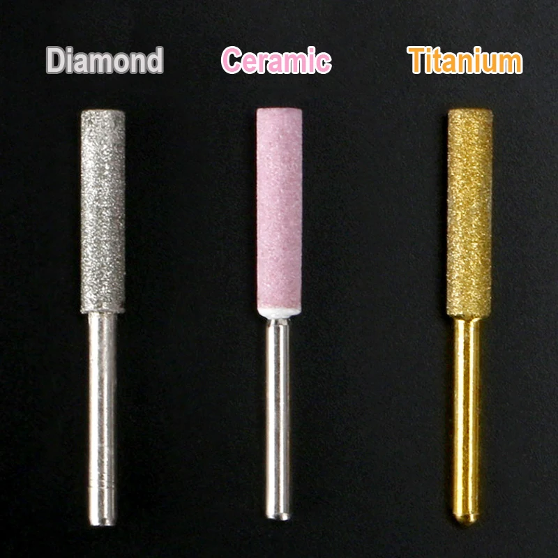 3 pcs/set Chain Saw Sharpner Grinding Head Ceramic Titanium Polishing Bits