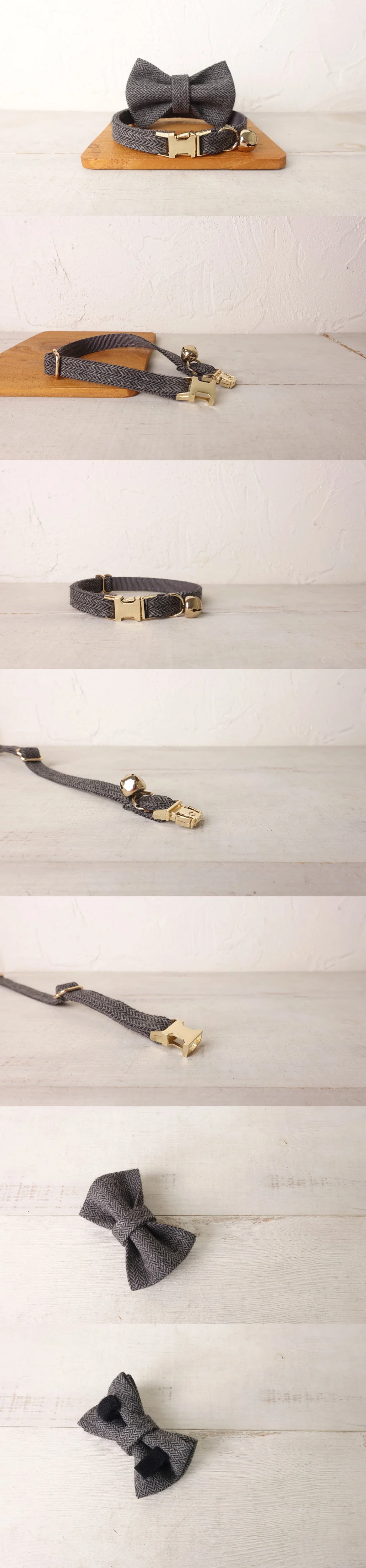 Cat Collar with Bell Bow Personalized Engraving Nameplate Kitten Collars Cat Necklace Customized Small Dogs Chihuahua Yorshire