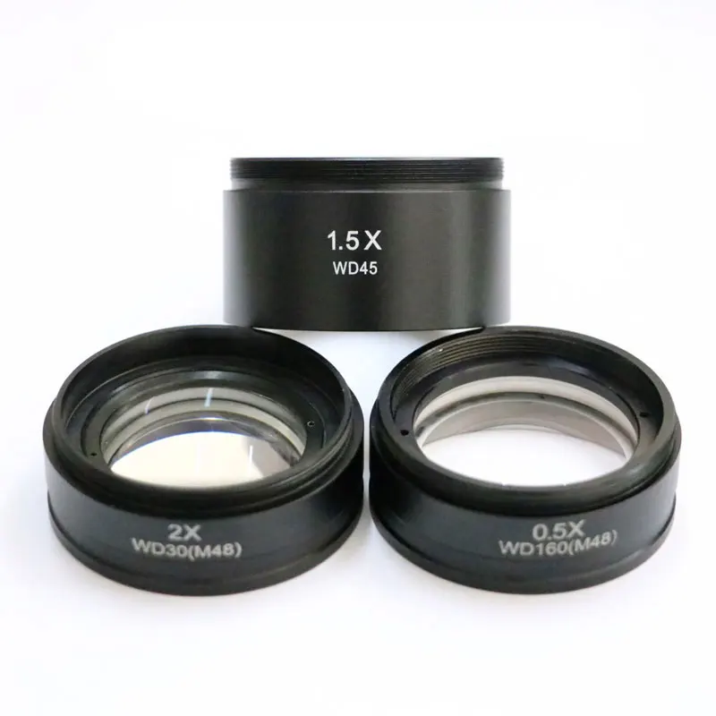 0,5X 1X 1,5X 2X Mikroskop pomocniczy Barlowa Obiektyw Gwint 48mm Mocowanie Cyfrowy mikroskop stereoskopowy Obiektyw do zmiany widoku — zdjęcie 2