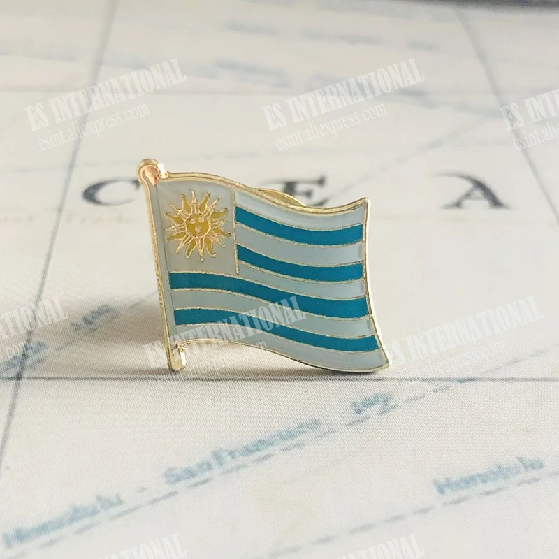 URUGUAY National Flag Embroidery Patches Badge Shield And Square Shape Pin One Set On The Cloth Armband   Backpack  Decoration