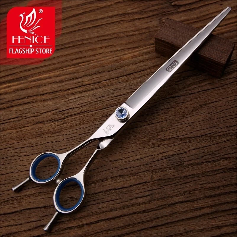 Fenice Left Handed 7.5/8.0 inch Pet Grooming Scissors Dog Hair Cutting Scissors Straight&Curved Groomer Shears