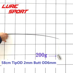 LureSport 4 adet 56cm 57cm 58cm katı karbon çubuk ucu boş hiçbir boya çubuk yapı bileşenleri olta kamışı onarım DIY aksesuarları