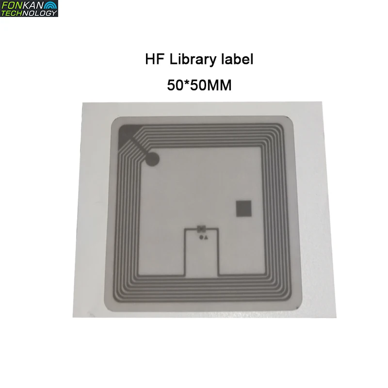 MOQ 13.56Mhz ISO15693 Size 50*50mm Printable Copper Paper High Frequency Library Book Management RFID Tag