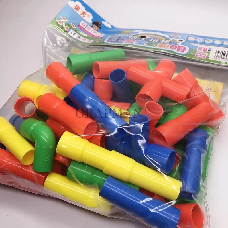 

Wholesale Kindergarten Potential Smart Plastic pipe Desktop Tunnel Building Blocks Children's educational toys 3-7 years old