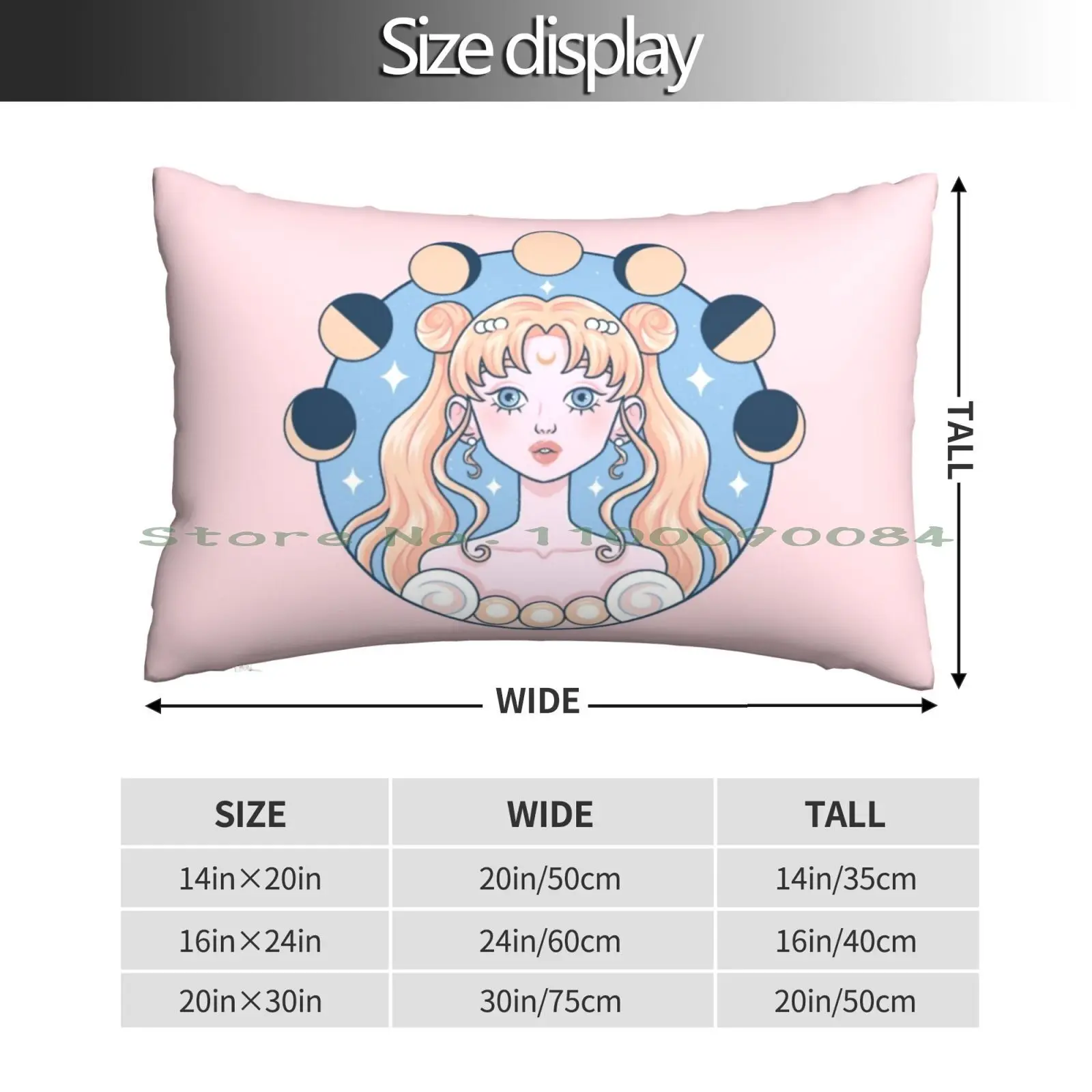 Serenity Pillow Case 20x30 50*75 Sofa Bedroom Moon Serenity Bunnytsukino Usagitsukino Anime Sleeve Kawaii Japan He Drew