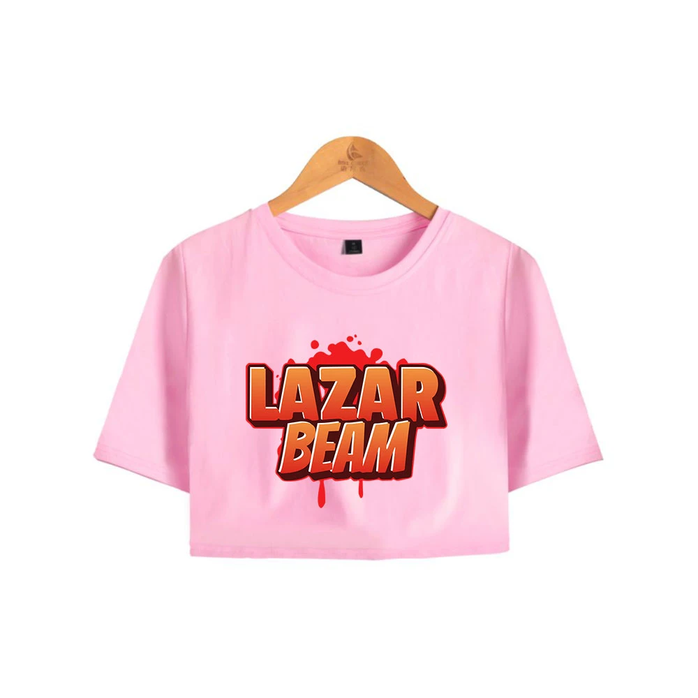 LazarBeam print autumn and Spring Summer Holiday youthful vitality Women/girl sexy bare midriff Casual Style