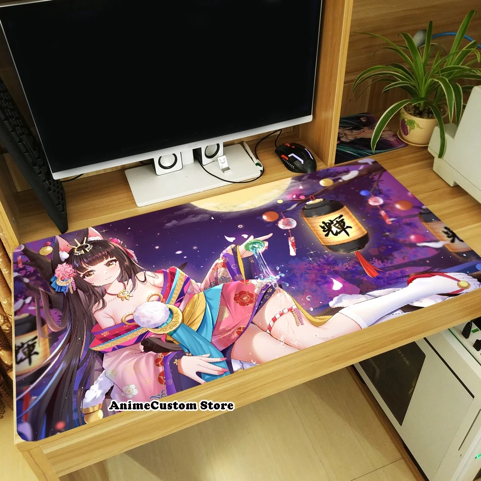 Anime Azur Lane IJN Nagato Large Thicken Mouse Pad Laptop Gaming Mice Mat Tabletop Keyboard Mat Anti-Slip Playmat Otaku Gifts