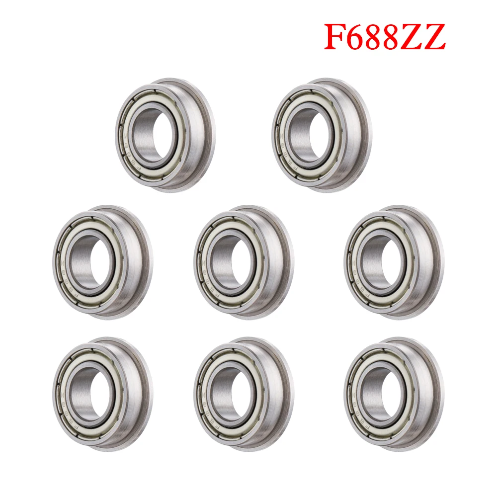 

8pcs Flange Ball Bearings F688ZZ 3D Printers Parts Deep Groove Pulley Wheel Shielded Flanged Bearings Aluminium Part