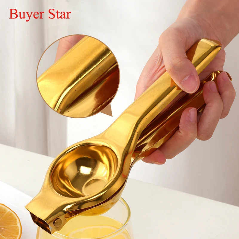 1pc Gold Lemon Squeezer Stainless Steel Orange Fruit Juicer Metal Manual Juicer Easy use Fruit Pressing Tool Kitchen Accessories